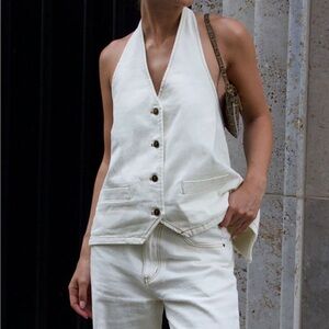 The Hills White Denim Top